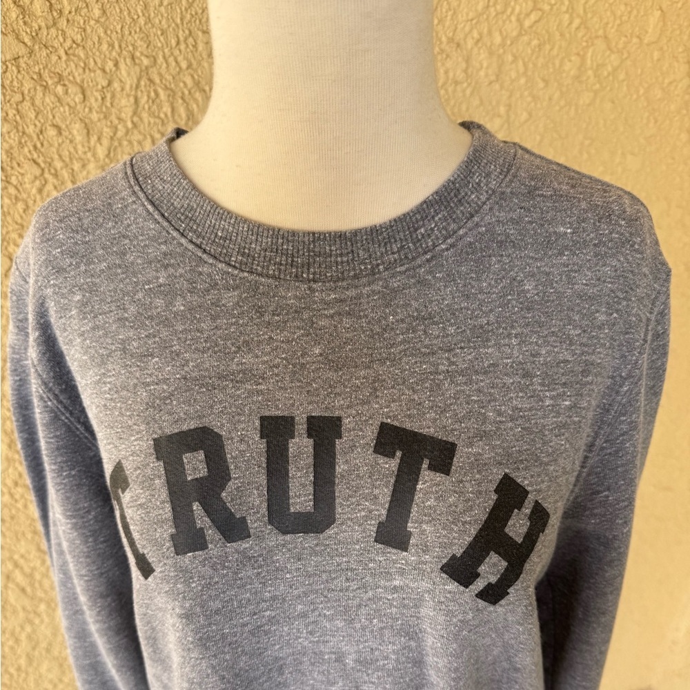 Sol Angeles‎ "Truth" Unisex Long Sleeve Gray Sweatshirt Size Medium EUC